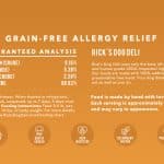 Grain Free Allergy Relief Guaranteed Analysis