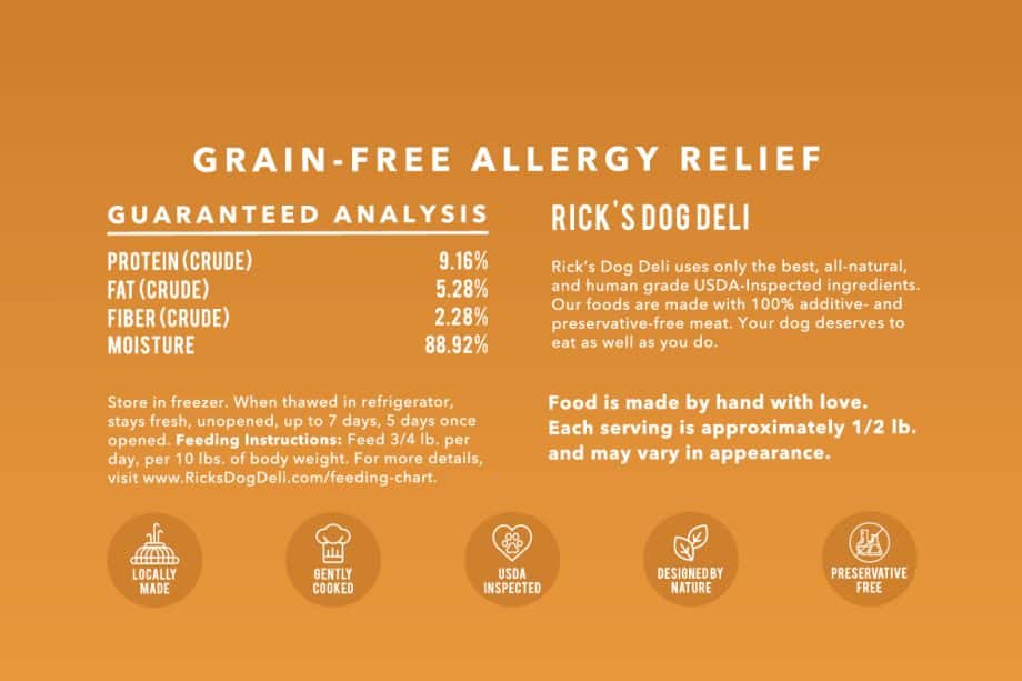Grain Free Allergy Relief Guaranteed Analysis