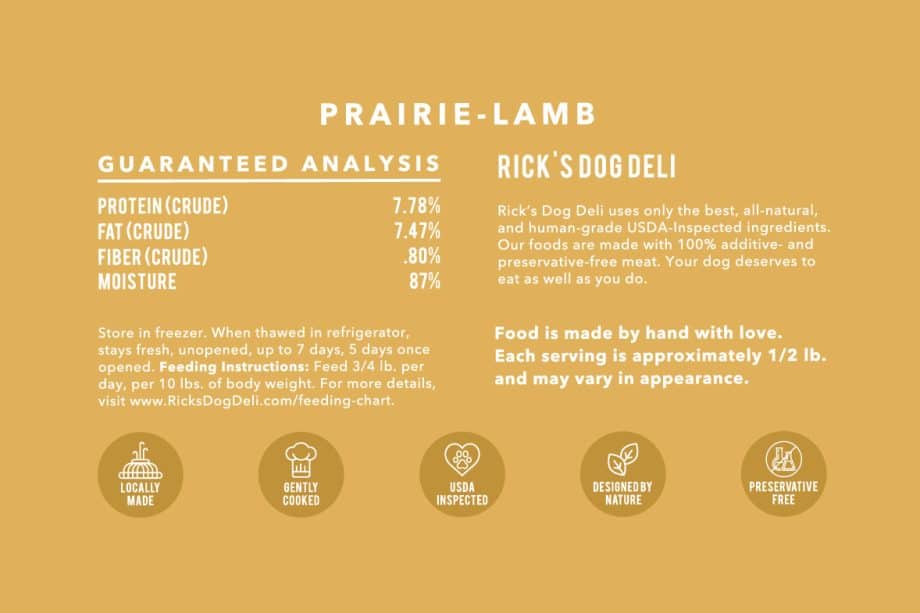 Prairie Lamb Guranteed Analysis