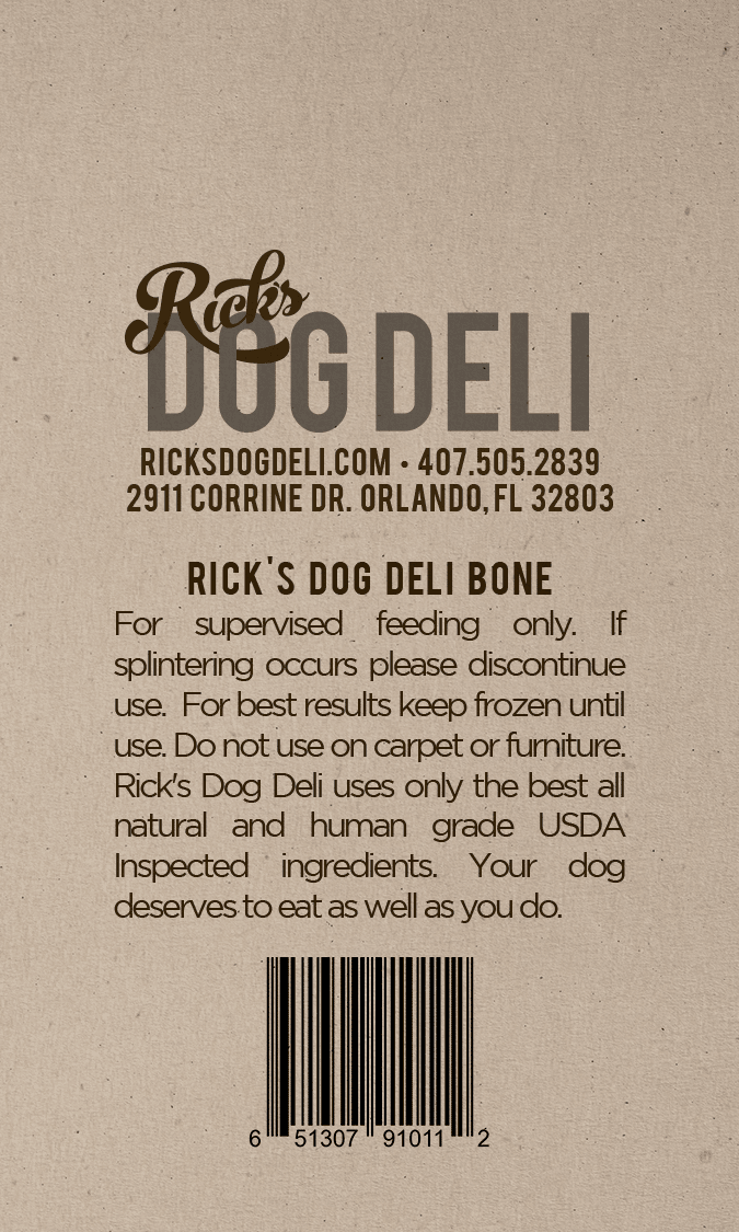 label from The Bone dog treat packagine