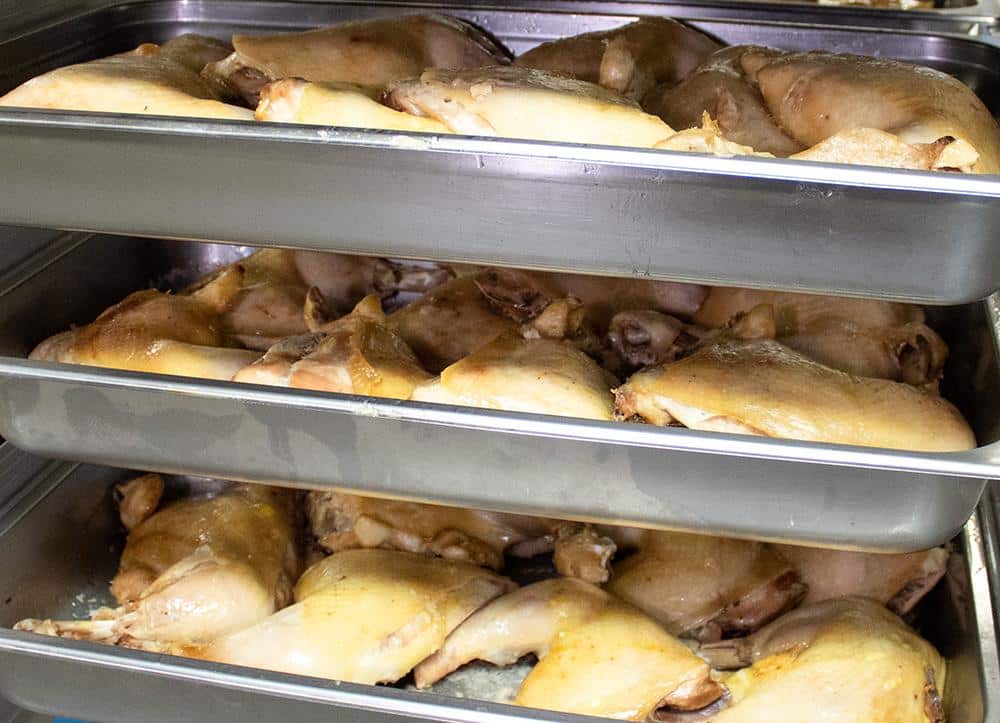 Trays of fresh, top quality chicken.