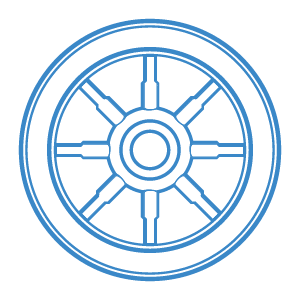 Ship wheel icon of college park