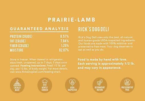 Prairie lam dog food ingredients